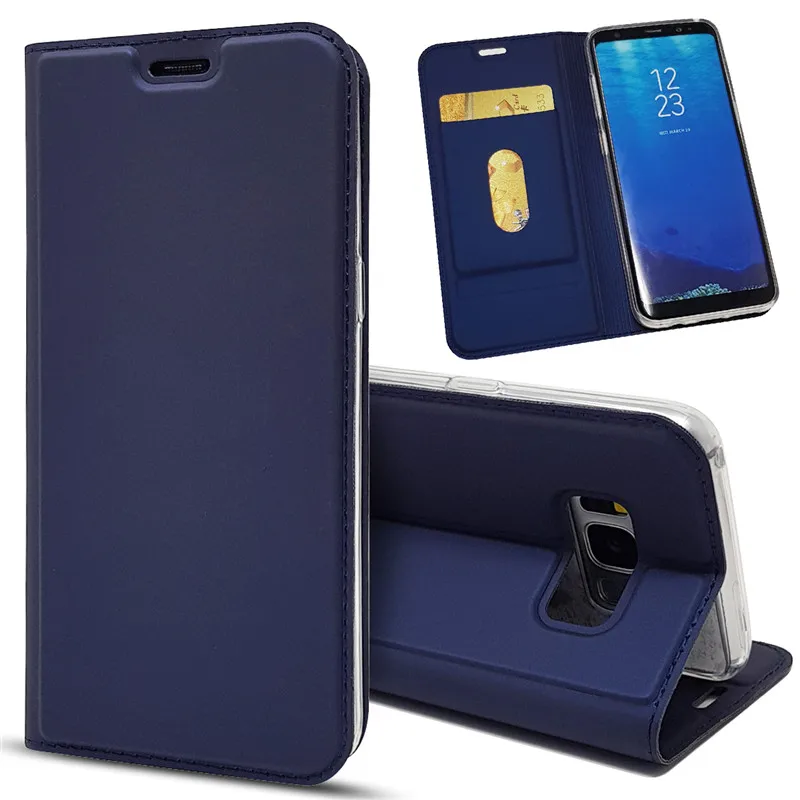 Кожаный флип-чехол PDGB для samsung Galaxy S7 Edge S8 S9 S10 Lite Note 8 9 A6 A7 A8 Plus, роскошный мягкий чехол-книжка