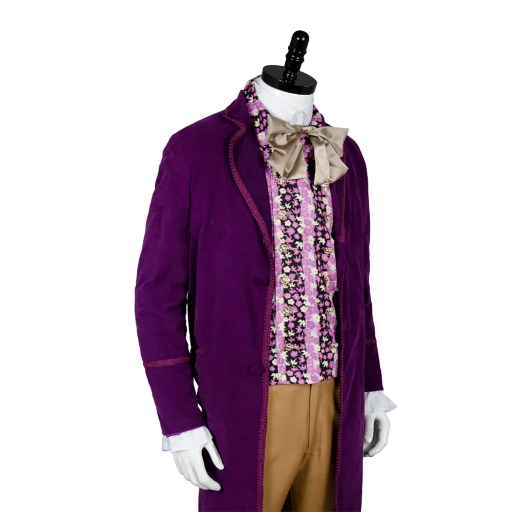 Willy Wonka и шоколадная фабрика 1971 косплей костюм пальто + жилет галстук бабочка| |
