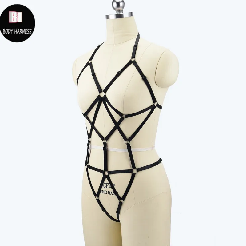 Женский топ в готическом стиле эластичный регулируемый ремень для тела платье