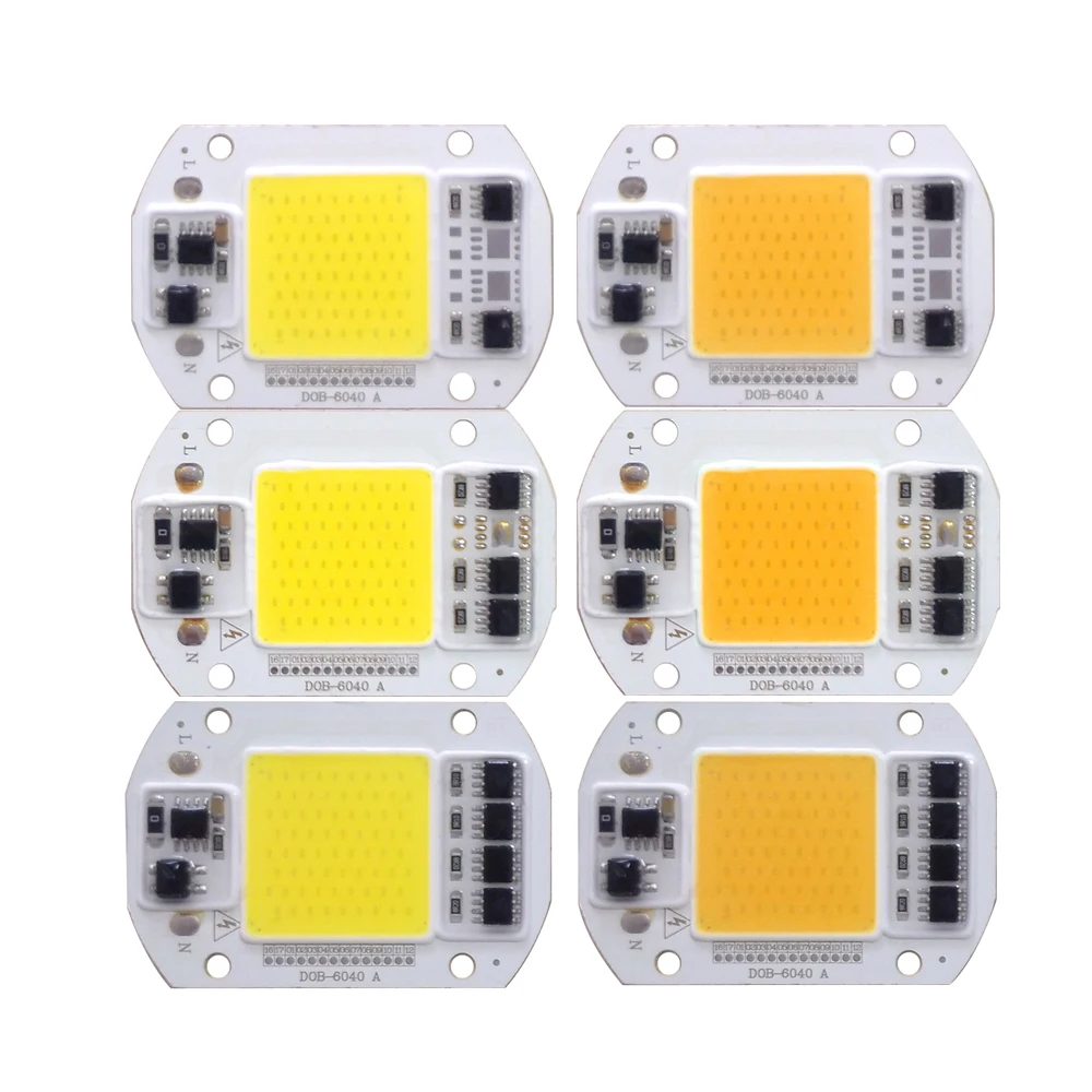 5 шт./лот Светодиодная лампа чип COB 30 Вт 40 50 AC220V Холодный/теплый белый умный IC