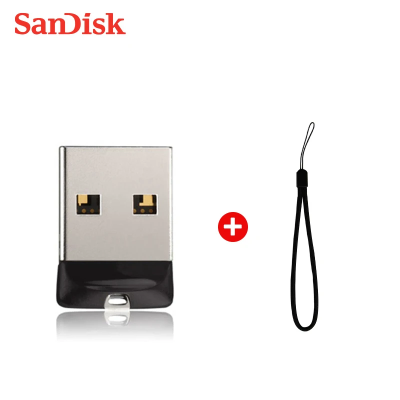 Супер мини USB флеш-накопитель SanDisk 64 ГБ USB 2,0 Cruzer Fit CZ33 флеш-накопитель 32 Гб карта памяти 16 ГБ 8 ГБ 4 ГБ флешка