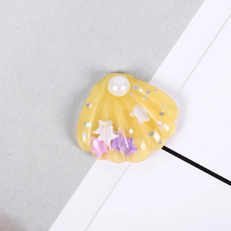 3PCS Yellow shell Комплект из 3 предметов, в виде ракушки, Чарующее ювелирное слизи конфеты полимерный шарик наполнитель дополнение клейкие аксессуары игрушки Лизун моделирование комплект глины для детей - Цвет: 3PCS Yellow shell