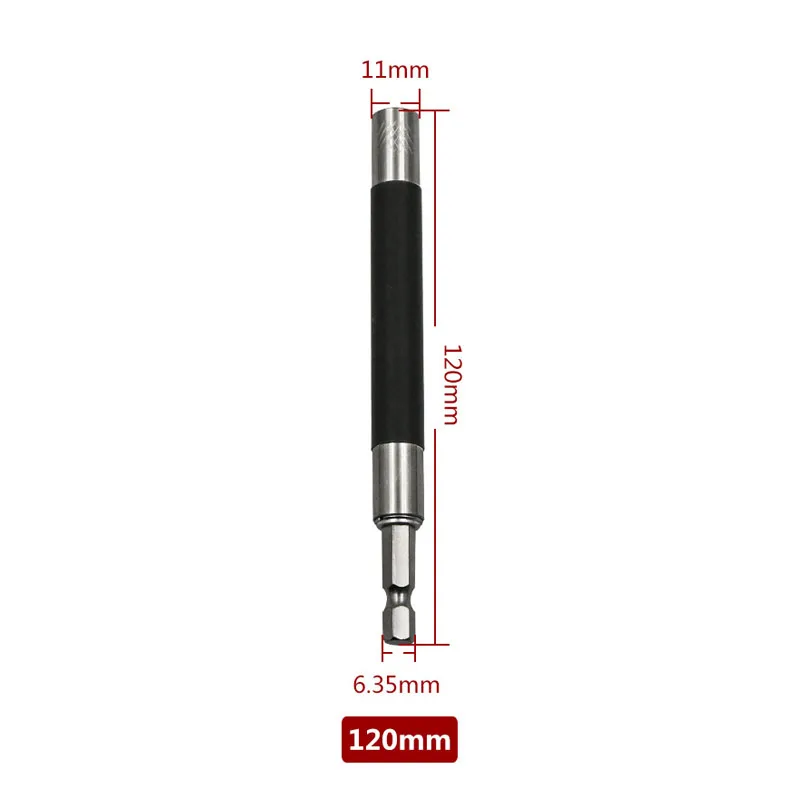 120mm 3 шт. 1/" Шестигранным хвостовиком диаметром 80/120/140 мм Quick Release Мультитул наконечник бит Магнитная отвертка Набор бит держатель адаптер головки - Цвет: 120mm