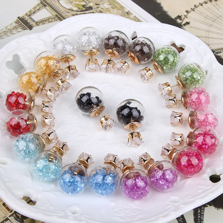 10 пар/лот Новые поступления длинные модные серьги-гвоздики серьги со стеклянным