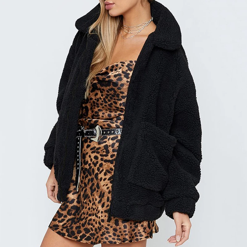 Women Autumn Winter Jacket Coat Faux Fur Coat Fake Fleece Jacket Fluffy Jackets Overcoat Casual 3XL Plus Size Outwear