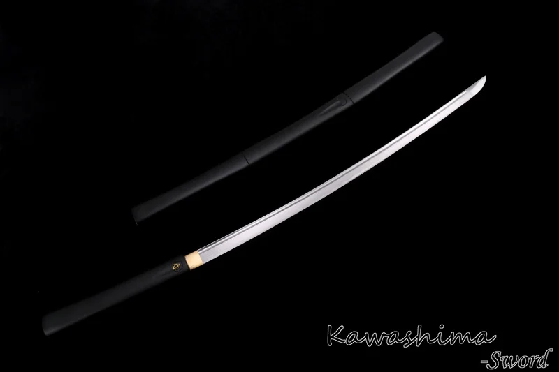 

Imitated Bamboo Sword Real Japanese Samurai Shirasaya High Carbon Steel Wood Sheath With Black Painting Metal Craft-Sharp