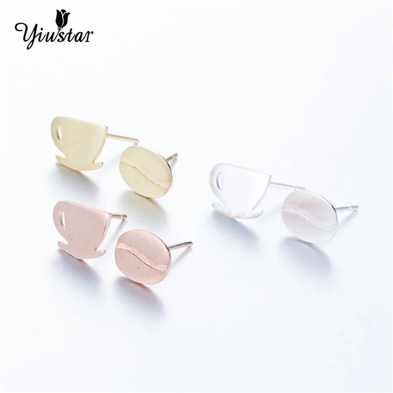 Yiustar модные Кофе CUP и Бин Серьги-гвоздики дети Для женщин jewelry дешевые уши стержня
