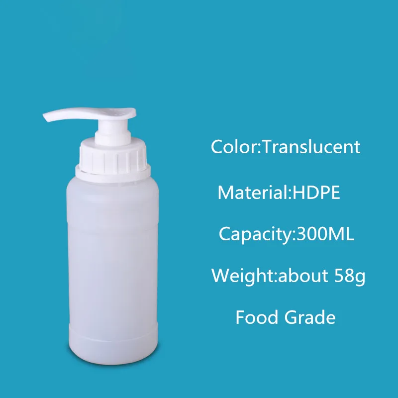 300ml translucent 250 мл/500 мл/1 л/2 л/3 л пустая пластиковая бутылка с насосом для ванны шампунь жидкий лосьон контейнер для ванной комнаты oragnization - Цвет: 300ml translucent
