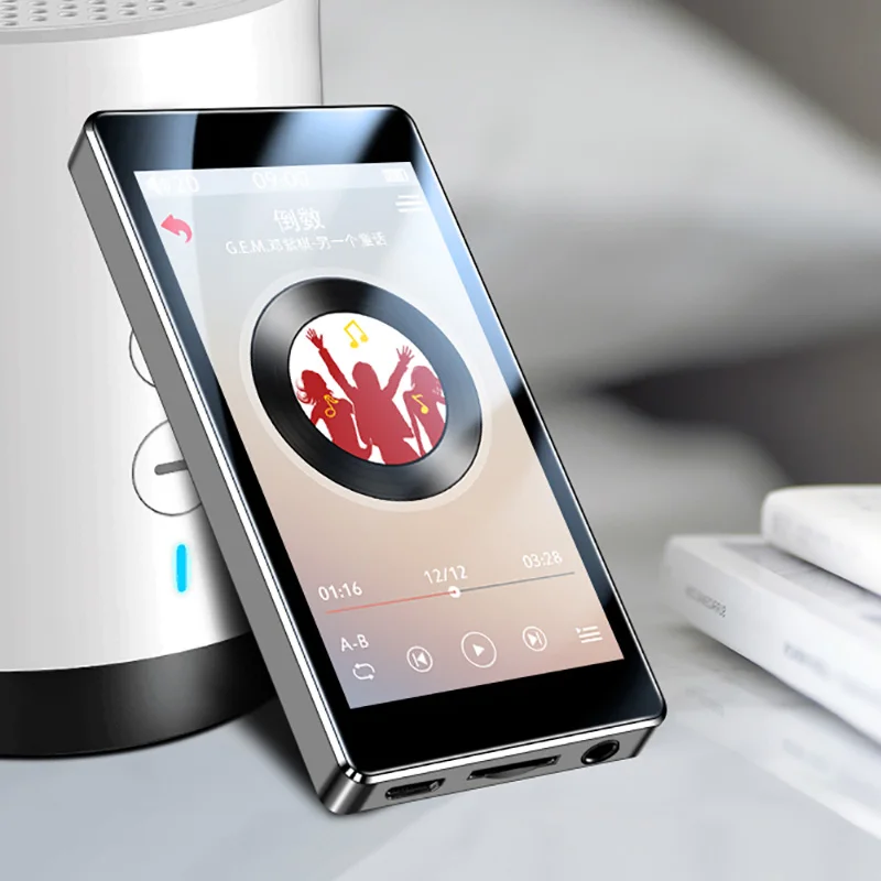 Ruizu d20 металлический mp3-плеер с сенсорным экраном, Ультратонкий 8 ГБ MP3 музыкальный плеер, 3,0 дюймов, цветной экран, воспроизведение видео с FM электронной книгой - Цвет: Серебристый