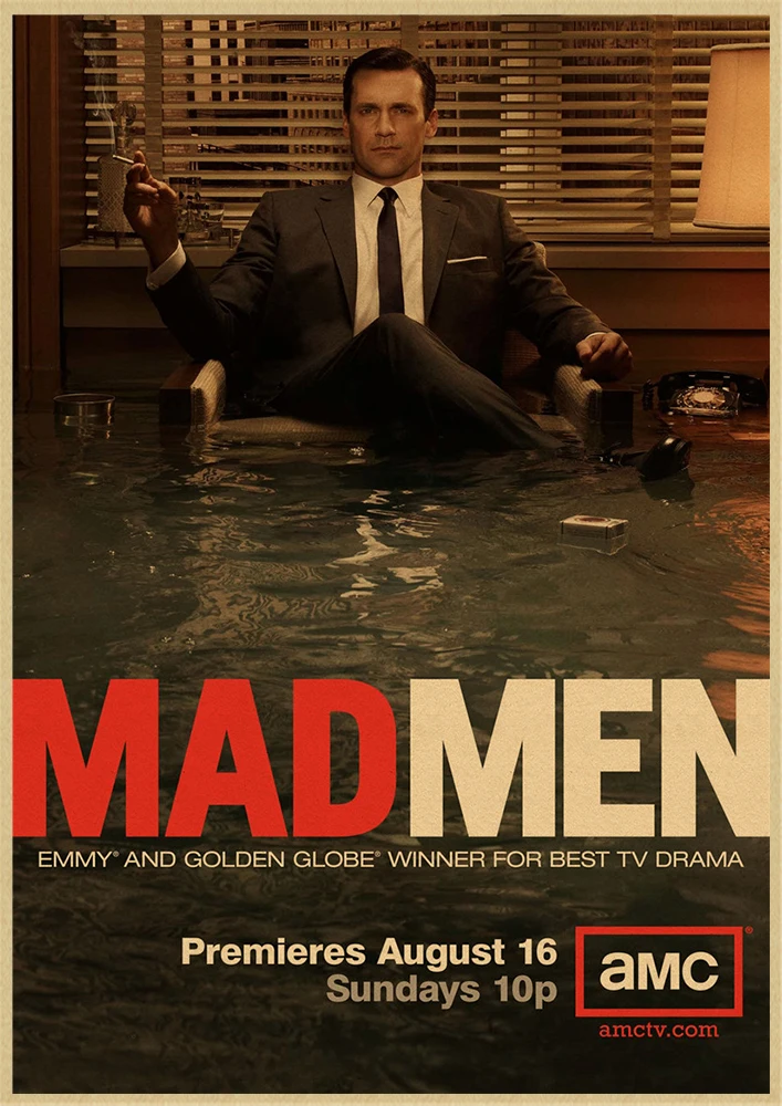 Mad men классический фильм крафт-бумага Ретро стиль декоративная печать на крафтовой бумаге настенная живопись наклейки для дома плакаты
