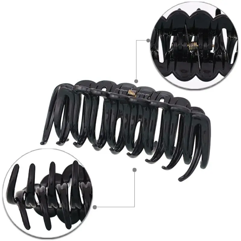 12 см женский большой толстый зажим для волос черный коготь хвоста геометрический