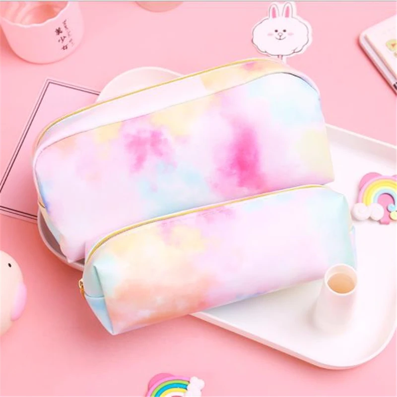 1 шт. красочные розовые пеналы Kawaii канцелярские принадлежности макияж подарочная