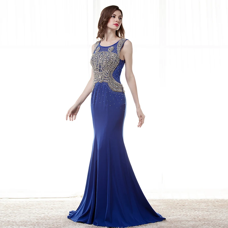 Длинные вечерние платья 2019 платье Русалочки с прозрачной спинкой украшенное