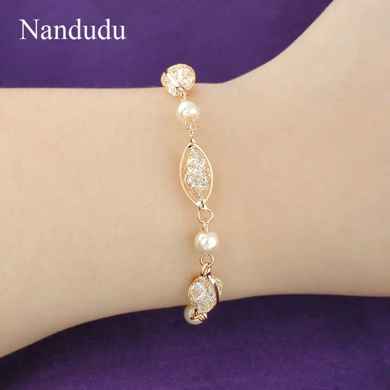 Nandudu модные Провода чистая австрийский хрусталь браслет-цепочка Новое