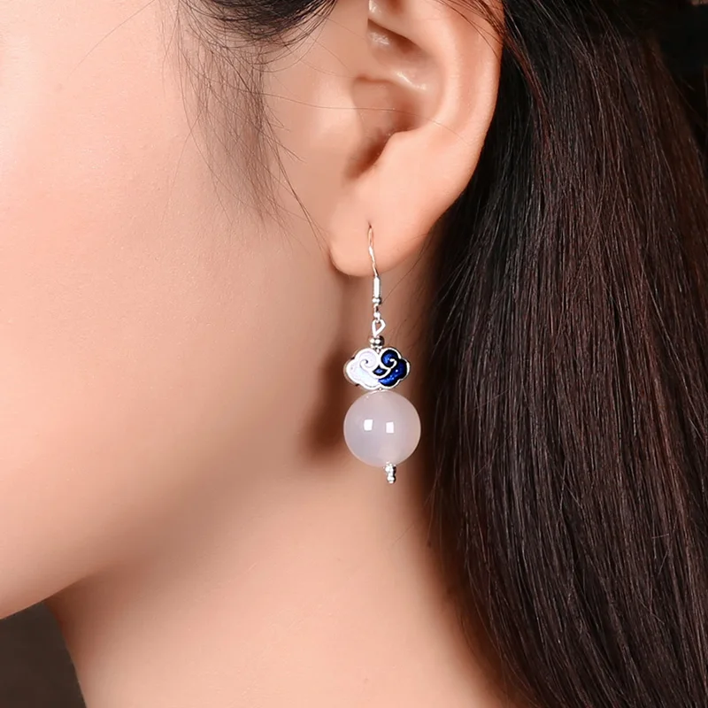

925silver earphones, ancient Chinese clothes, fashion, funny, earrings