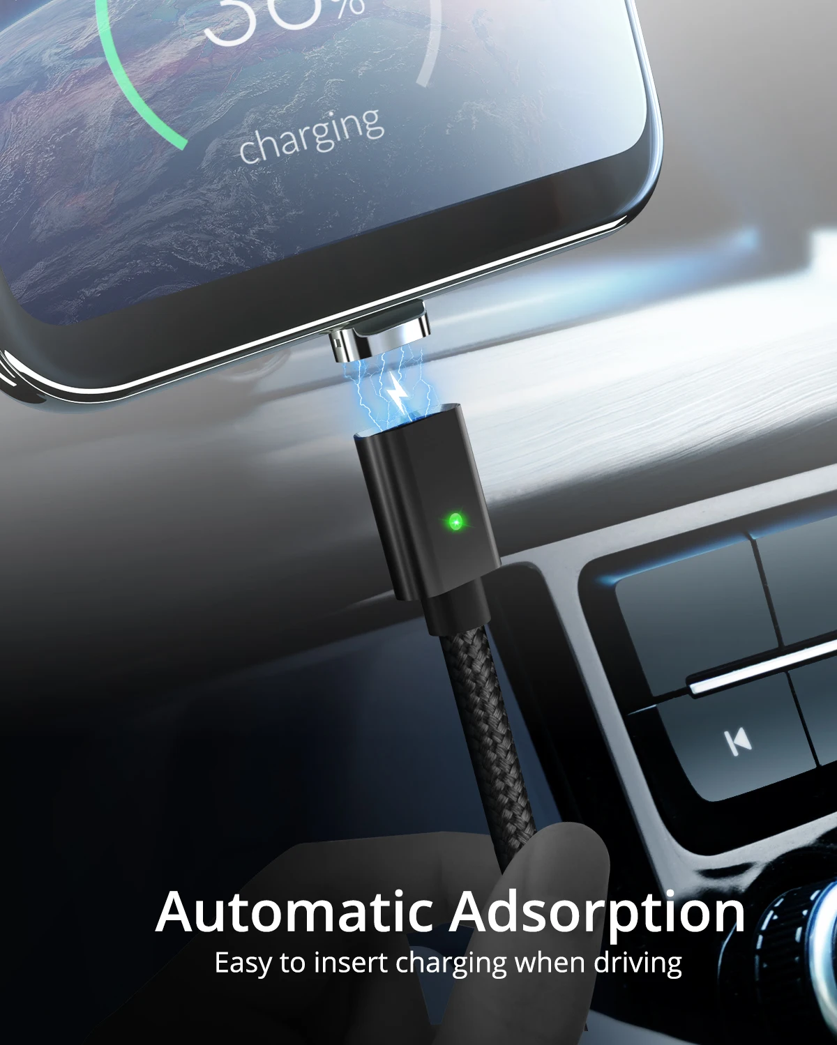 GUUGEI Магнитный кабель Micro USB кабель 3A Быстрая зарядка зарядный шнур Android кабель для передачи данных для мобильного телефона светодиодный индикатор шнур синхронизации