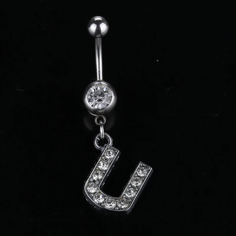 26 букв очаровательное ювелирное изделие для пирсинга живота с кристаллами S-Z