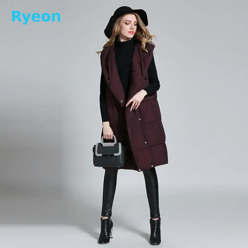 Большая Распродажа Большой Размер Вниз Хлопка ватник Женщин Жилеты Повседневная