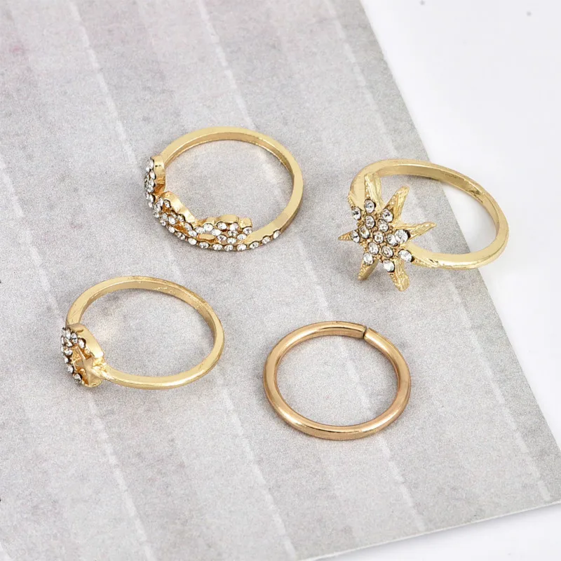 Новинка 2019 модное популярное женское кольцо из сплава с пятиконечной звездой и