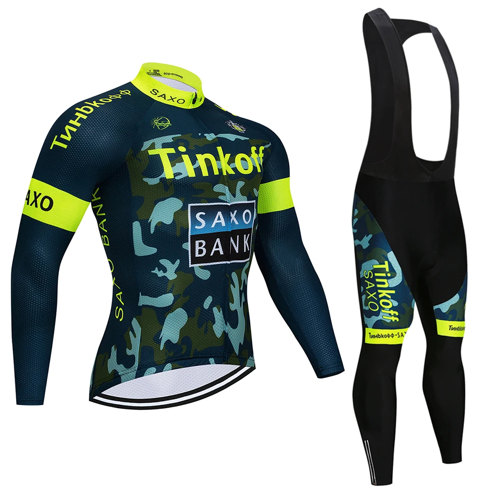 9D силикон! Комплект одежды для велоспорта tinkoff с длинным рукавом Джерси штаны