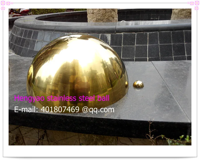 120 mm diameter, 201 stainless steel gold hemisphere, hollow hemisphere, metope adornment,plating titanium razmig keucheyan the left hemisphere