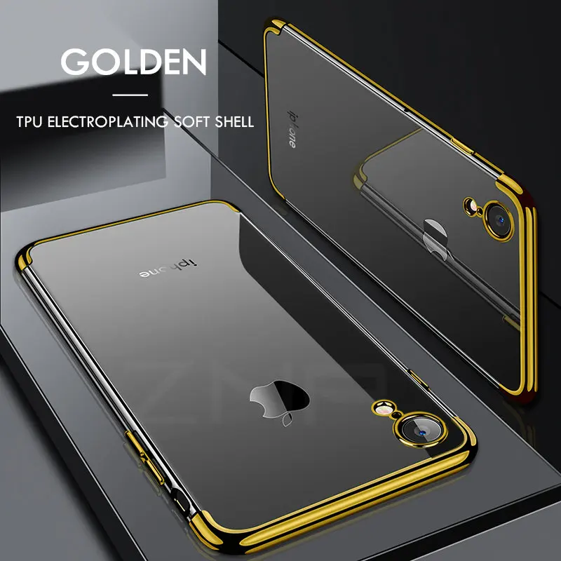 Gold ZNP Роскошный Тонкий силиконовый чехол для iPhone X XS Чехлы для Max XR Мягкий ТПУ чехол для телефона для iPhone X XR XS Max чехол в виде ракушки - Цвет: Gold