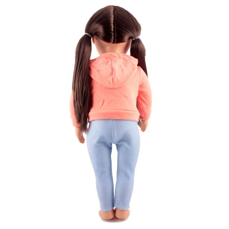 45 см куклы для девочек из США оранжевое на молнии Спортивная одежда с капюшоном