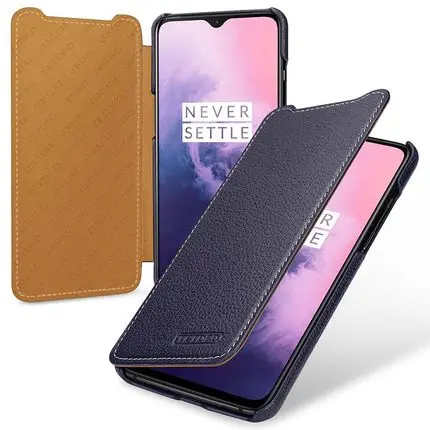 Синий Бизнес Флип из натуральной кожи чехол для телефона для Oneplus 7 Oneplus7 Модный ручной работы роскошный кожаный чехол для Oneplus 7Pro - Цвет: Синий