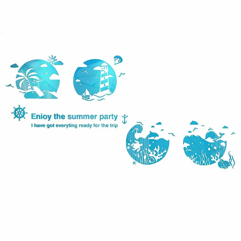 Новое поступление креативные Мультяшные пляжные 3D акриловые настенные наклейки