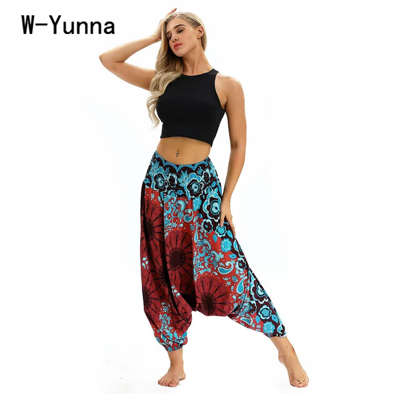 W-Yunna 2019 новые свободные модные брюки в стиле бохо женские шаровары с высокой