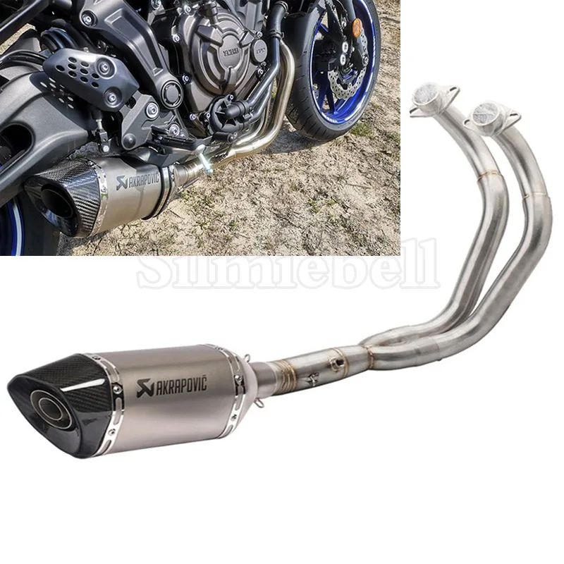 Выхлопной побег на мотоцикле мото выхлопной трубы Полный Системы для Yamaha MT07 MT-07 FZ07 FZ-07 Tracer(-) XSR700
