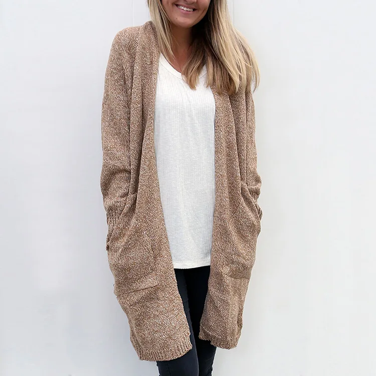 2017 Long Loose Cardigan Large Pocket Knitted sweater Women Autumn And Winter European American sweaters Vestidos MMY69188 |