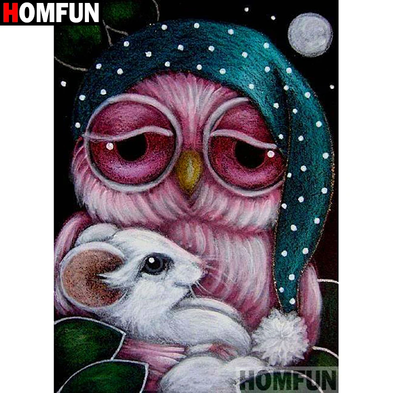 HOMFUN полная квадратная/круглая дрель 5D DIY алмазная живопись &quotмультяшная сова&quot