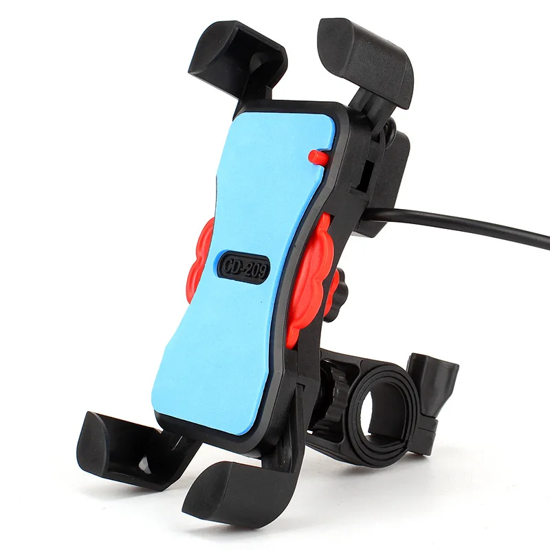 Handlebar Holder Держатель для мобильного телефона с автоматической блокировкой мотоцикла с USB зарядным устройством вращение на 360 Универсальный кронштейн для смартфона для iPhone 7 8 X samsung - Цвет: Handlebar Holder