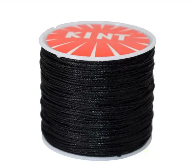 black 0,45 мм 0,5 мм 0,6 мм 0,7 мм прочное кожаное шитье вощеная нить шнур для DIY инструмент для рукоделия ручная строчка нитей материалы - Цвет: black