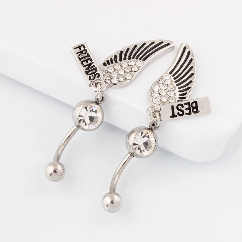 Кольца в пупок лучшие друзья крылья пупка модные пирсинг ювелирные изделия оптом