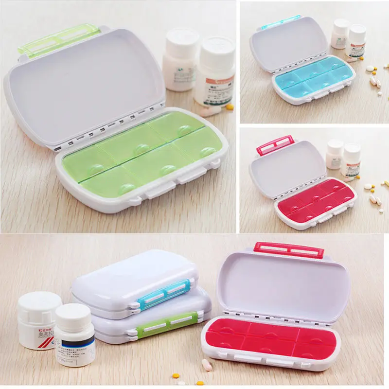 

Portable 6Slots seal folding Pill Cases Jewelry candy Storage Box Vitamin Medicine Pill Box Case Container