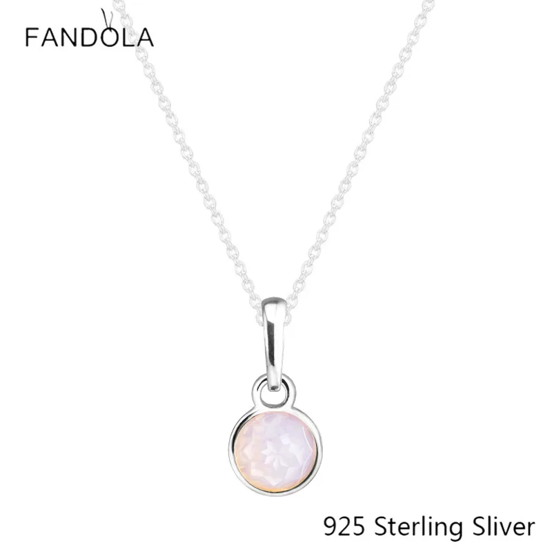 CKK 925 пробы серебро October Droplet опалесцентный розовый кристалл оригинальные