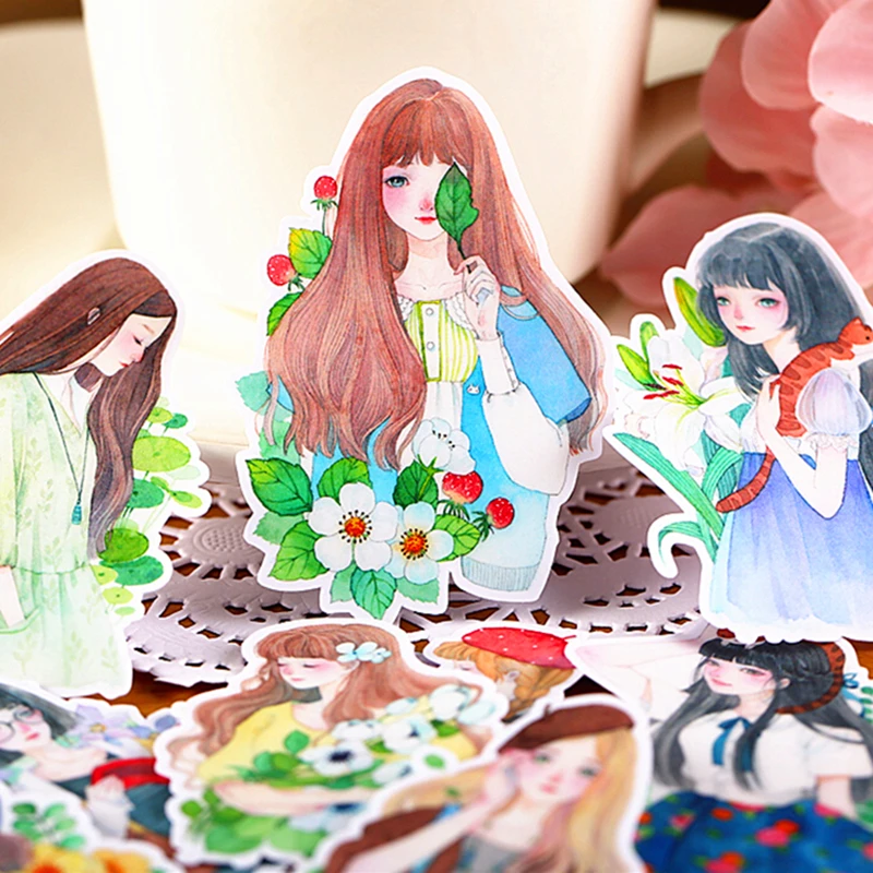 

15pcs Creative Cute Self-made Mori Girl / Season Scrapbooking /Decorative Sticker /DIY Craft Photo Albums