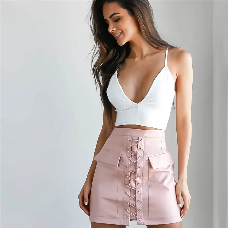 2017 юбка Карандаш PU работа american apparel damen рок искусственная кожа женская вышивка
