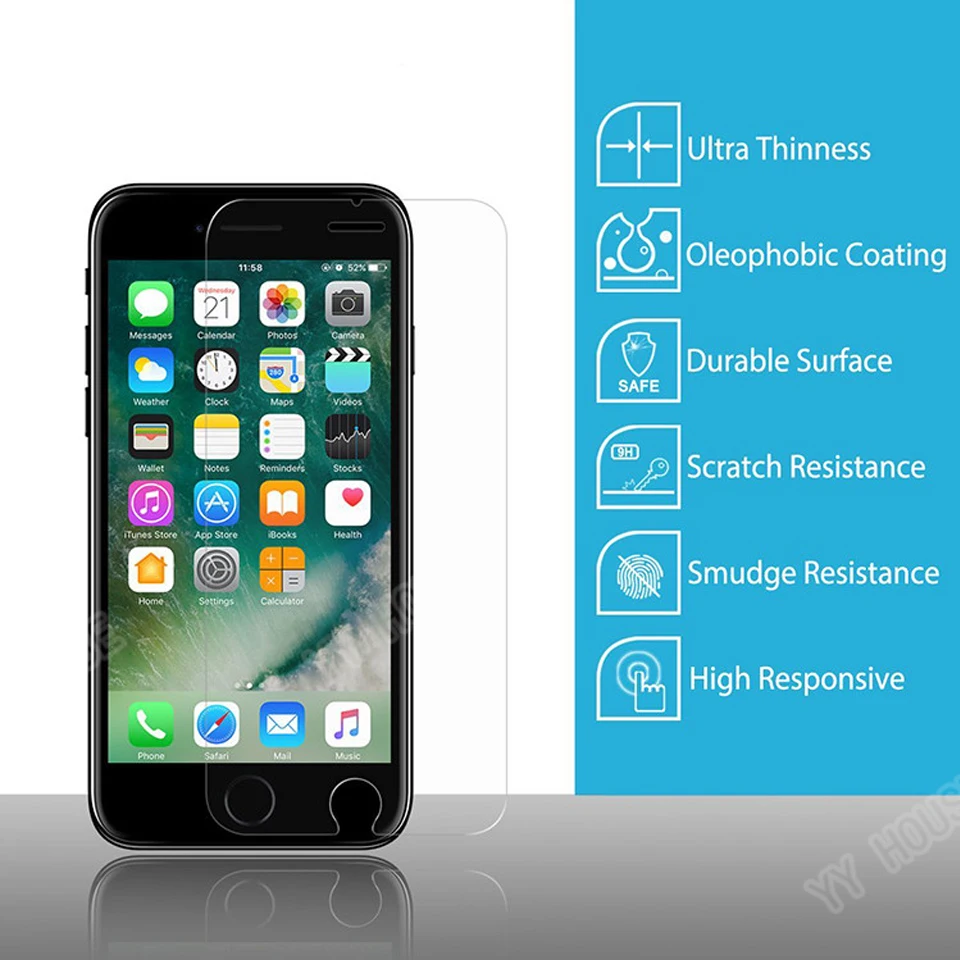Стекло для iphone 5S закаленное защитное стекло 5 6 5c se 6s 7 8 plus X Пленка чехол 9h|Защитные