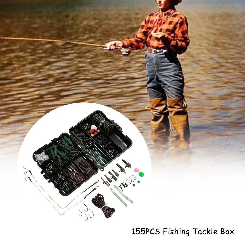 155 шт. коробка для рыболовных снастей набор карпа зажимы