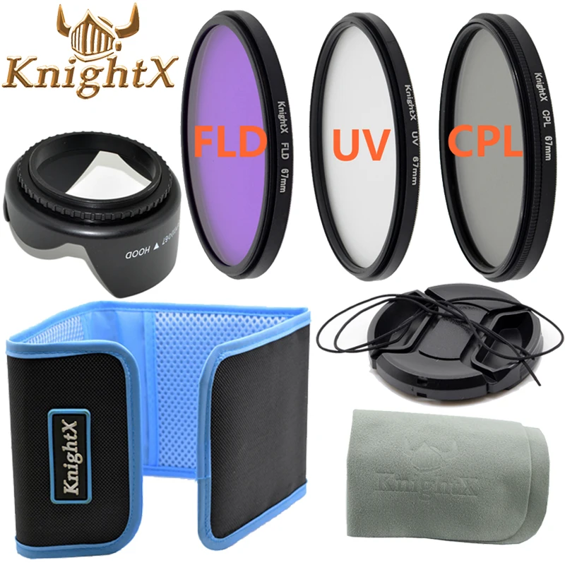Набор фильтров для объектива KnightX UV FLD cpl nd 67 мм canon eos 600d 1200d Nikon d5300 d5500 d3300 d3200 d7100 t3i 49