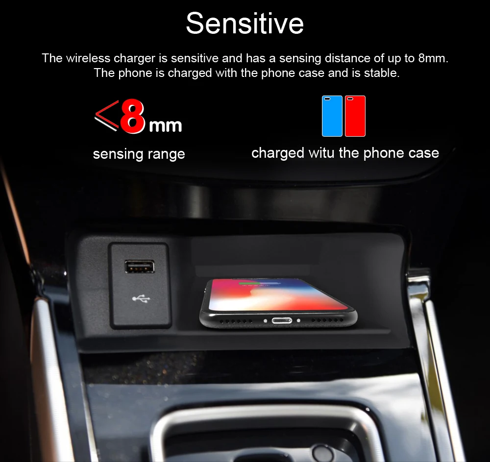 

Qi Car Wireless Charger For iPhone Xs Max Xr X Samsung S10 S9 for Nissan Sylphy 2016-19 Intelligent Infrared Fast Phone Holder