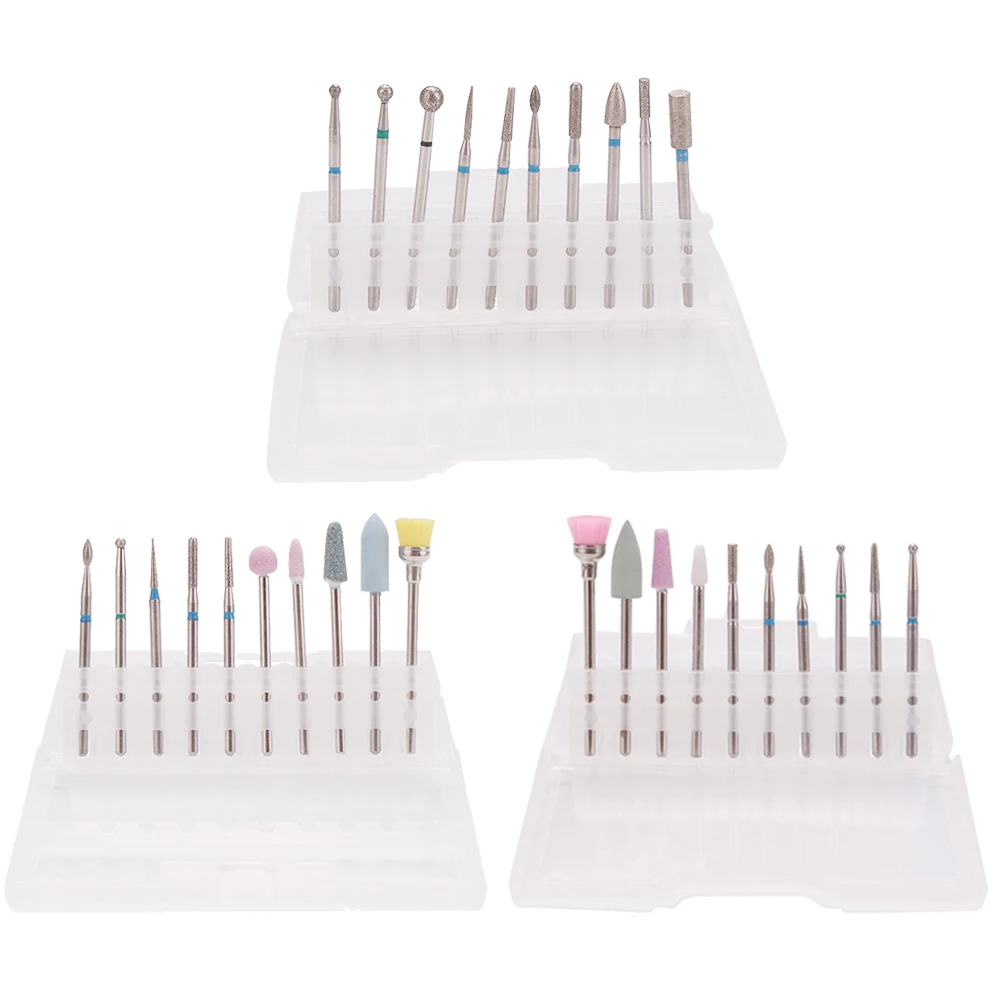 1 Набор алмазные фрезы для ногтей электрические ротационные напильники