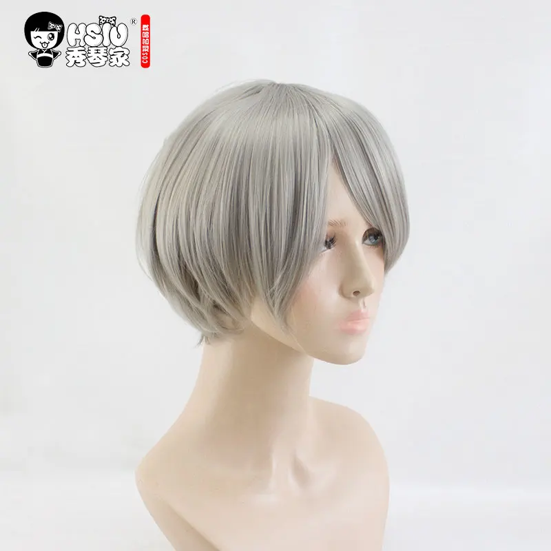 Парик для косплея Sugawara Koushi Haikyuu! Парики костюмов Короткие Серые Хэллоуина