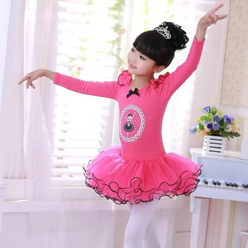 Girls Swan Ballet Tutu Princess Dancing Dress Long Sleeve Party Clothes Kids Children Stage Show Costumes Free Drop Ship | Детская