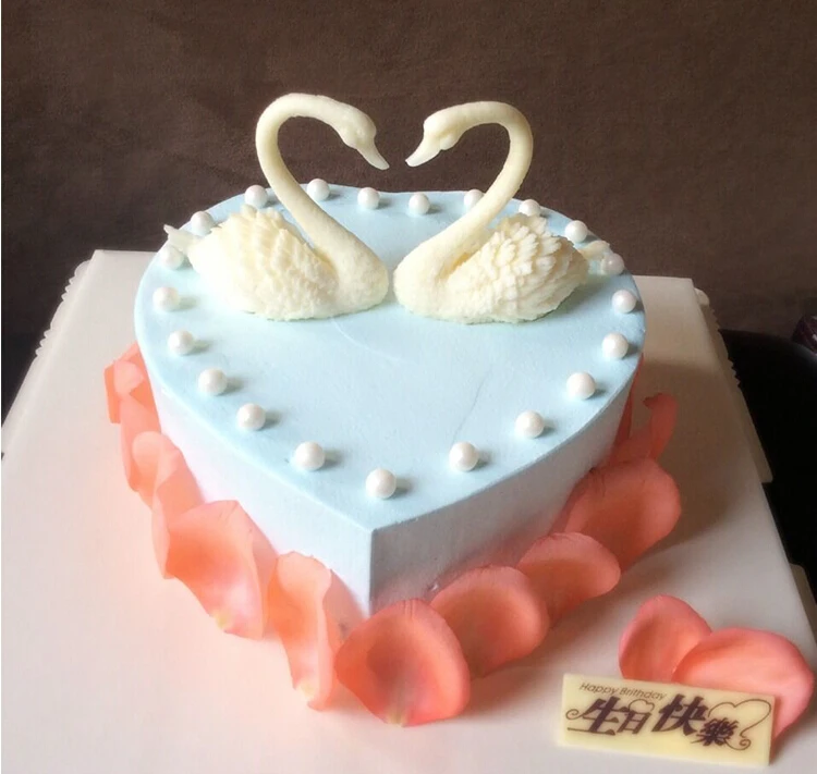 Красивый Лебедь 3D силиконовый торт для желе мыла Кружева Конфеты Мода формы