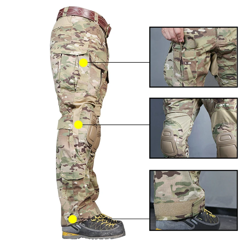 Мужские тактические армейские штаны Bdu G3 Bdu Military армейские штаны с накладками Мультикам MCBK синий охотничий камуфляж