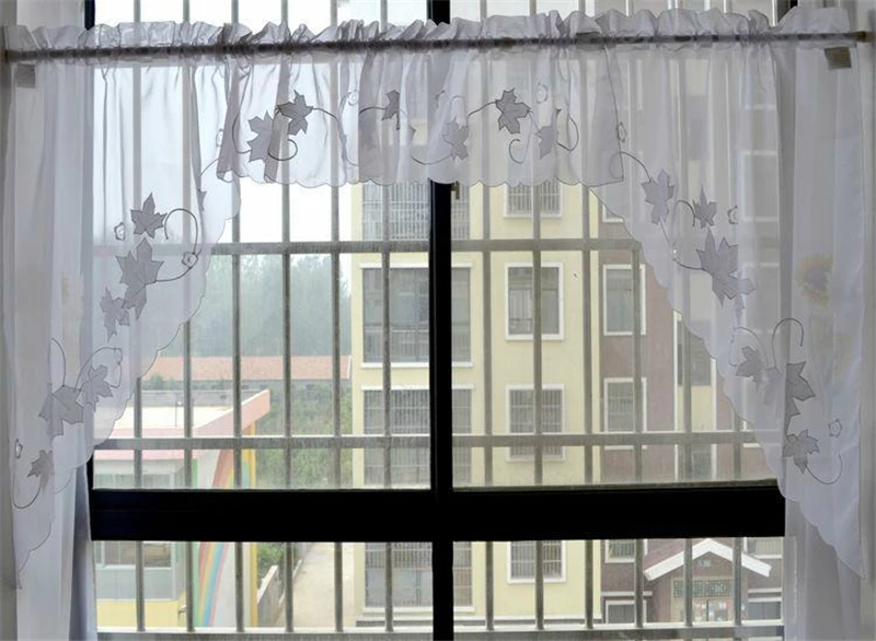 5 шт./компл. набор кухонных занавесок с вышивкой в виде кленовых листьев L35